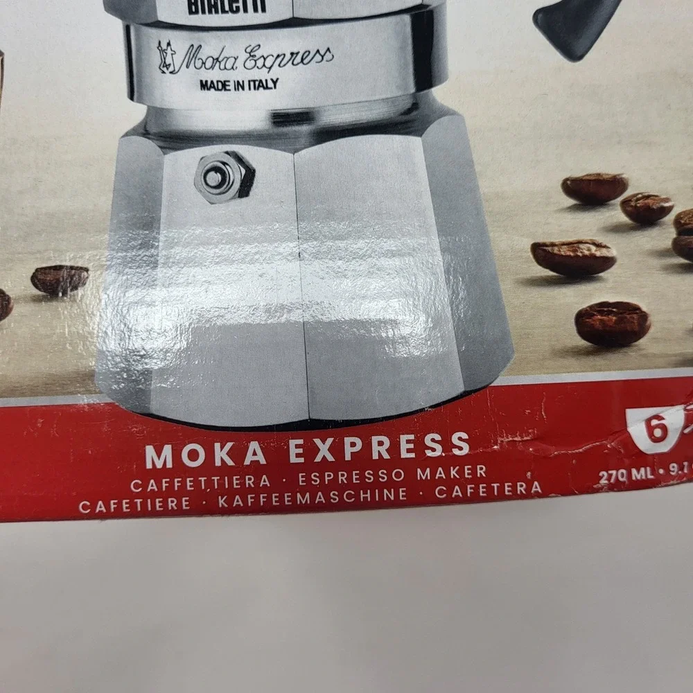 Bialetti‎ Moka Express 6-Cup Stovetop Coffee Espresso Maker Made In Italy